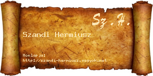 Szandi Hermiusz névjegykártya